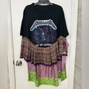 Metallica 'Ride the Lightning' Graphic Mixed-Print Dress